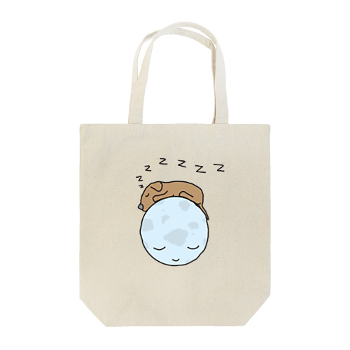 Sleeping Dog on Moon Tote Bag