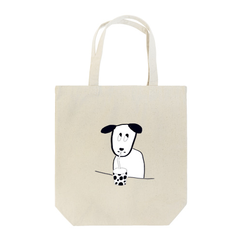 A puppy who loves milk tea. Tote Bag