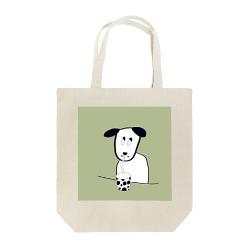 ミルクティーが好きな可愛い子犬 Tote Bag