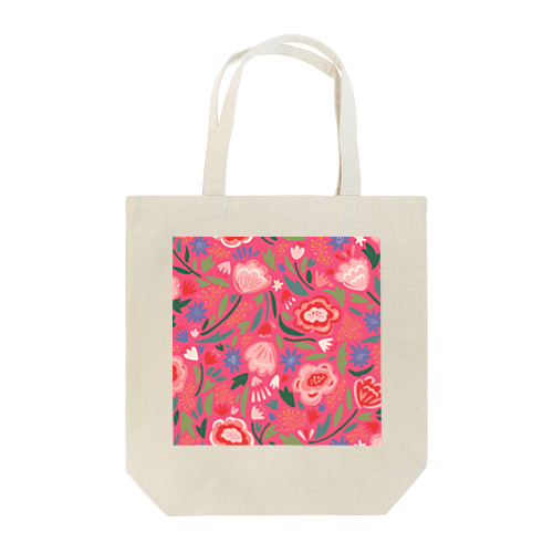 エキゾチックな花柄（ピンク） Tote Bag
