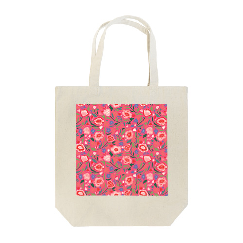 エキゾチックな花柄（ピンク／小） Tote Bag