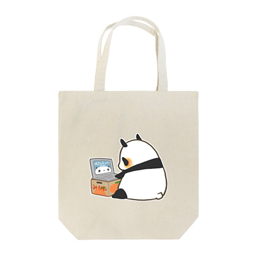 パソコンを使いこなすハイテクパンダ Tote Bag