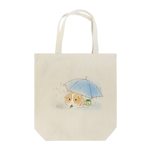 モルモットと傘（白） Tote Bag