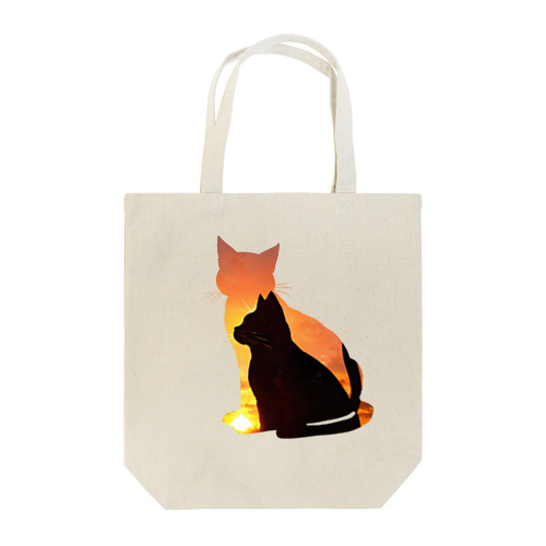 夕焼けと猫と猫001 Tote Bag