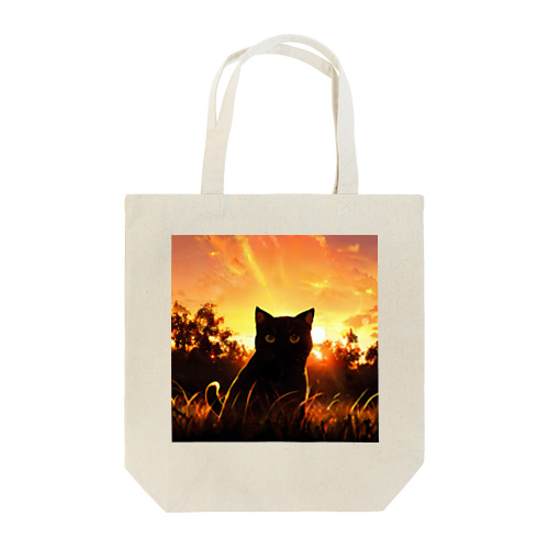 夕焼けと猫001 Tote Bag