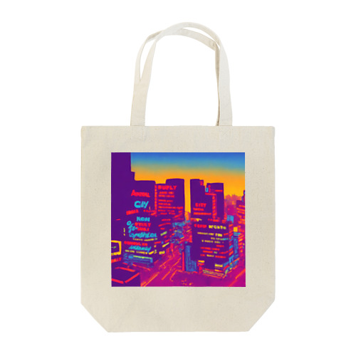 Building lights and sunset Tote Bag