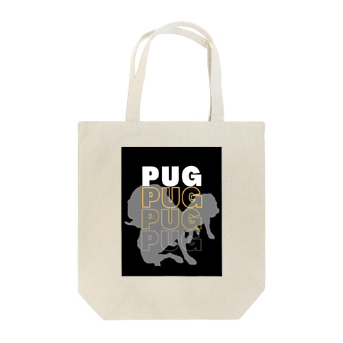 Pug silhouette トートバッグ