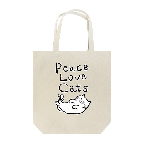 Peace Love Cats トートバッグ