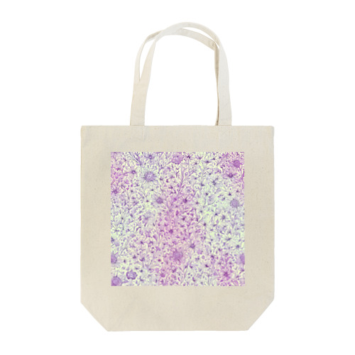 花柄　紫と白　艶 Tote Bag