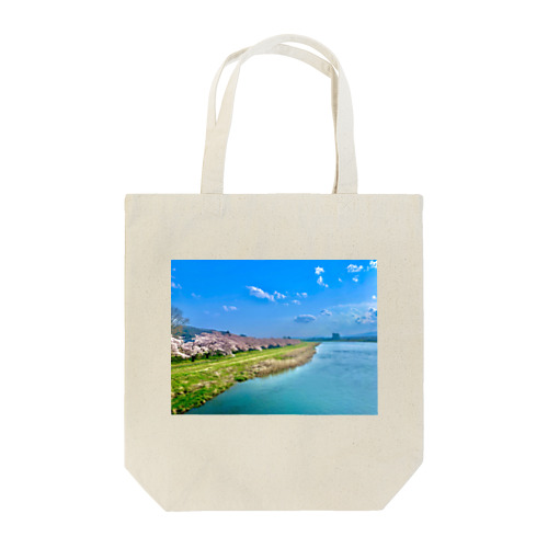 空と川と桜 Tote Bag