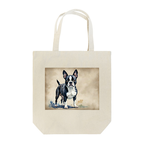 ボストン・テリア　Boston Terrier　水彩画風 Tote Bag