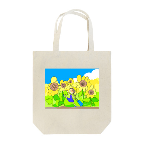 向日葵のおんなのこ Tote Bag