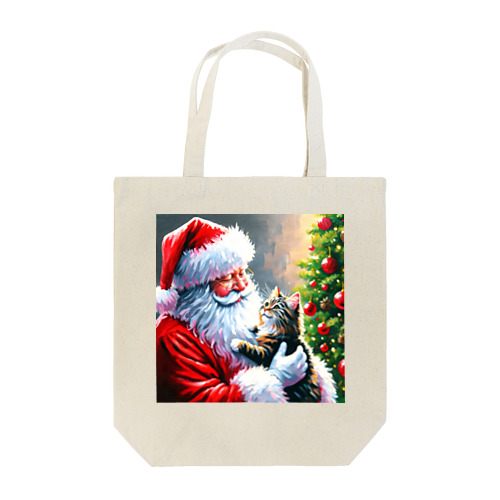 Santa and a Cat Tote Bag