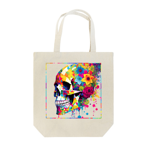 花と髑髏02 Tote Bag