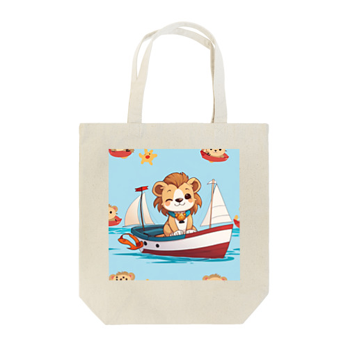 おもちゃのヨットに乗ってかわいいライオンに出会おう Tote Bag