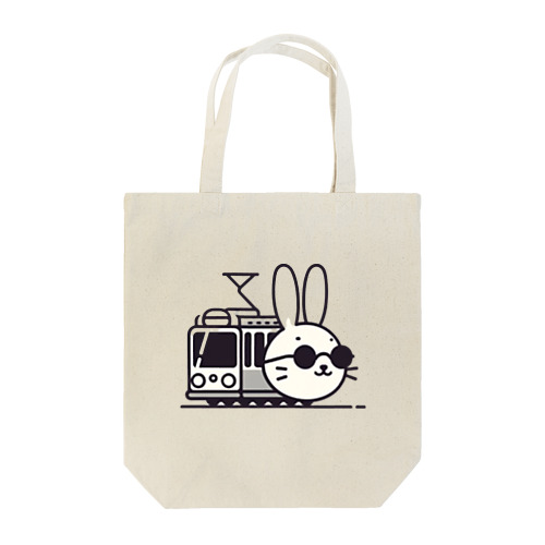 電車に乗ったうさぎ Tote Bag