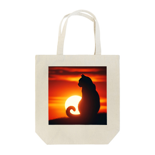 夕日と猫 Tote Bag