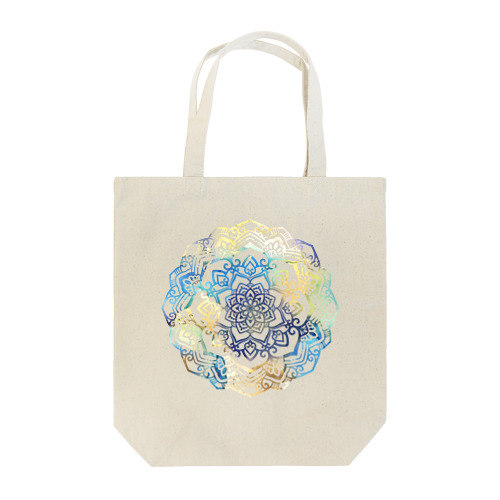 マンダラアート(インク・青・金砂) Tote Bag