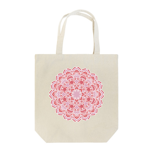 マンダラアート(桃色・花・幾何学模様) Tote Bag