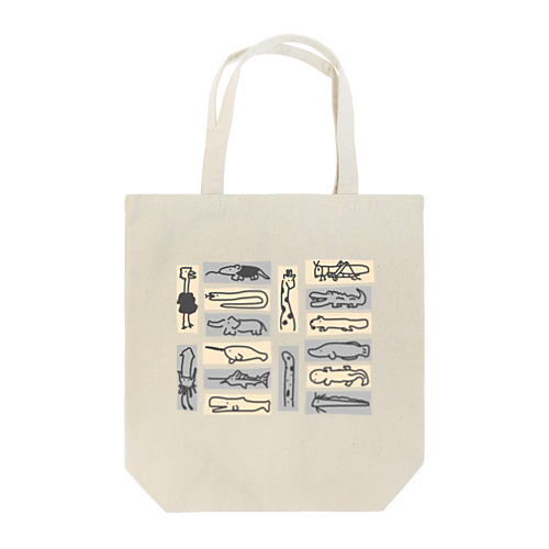 いきものたくさん縦は縦 Tote Bag