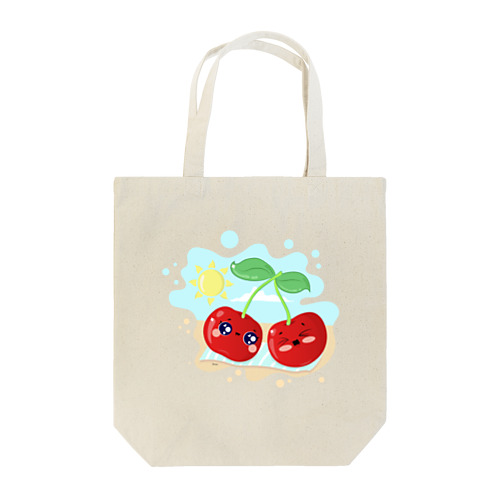 ビーチのチェリー Tote Bag