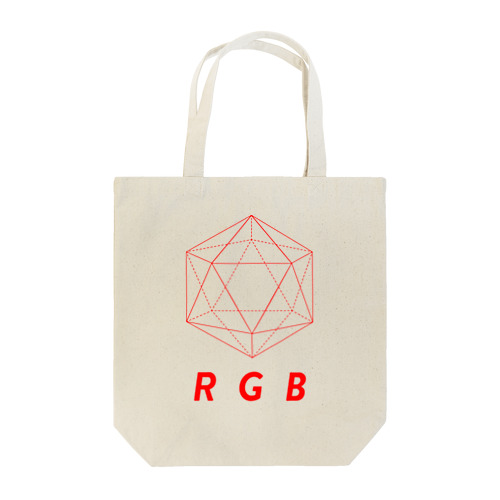 regular icosahedron RGB red トートバッグ