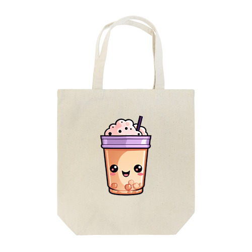 可愛い紫タピオカミルクティー Tote Bag