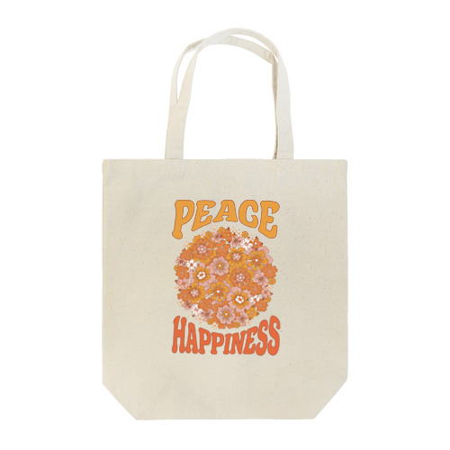 フラワーチルドレン 平和と幸福 トートバッグ
