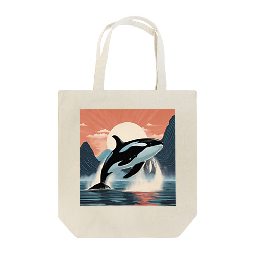 夕日のシャチ Tote Bag