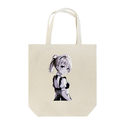 見返り金髪ポニテメイドさんモノクロバージョン Tote Bag