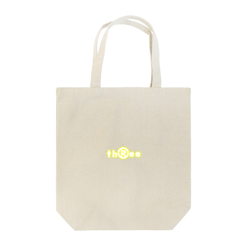 three LOGO NEON Yellow Tote Bag