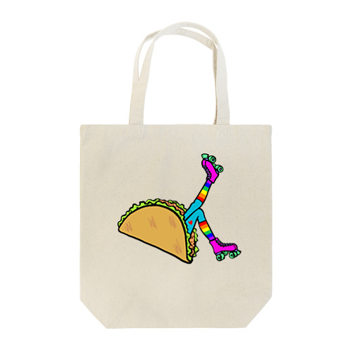 タコス　ローラースケート　ガール  TACOS ROLLER GIRL RAINBOW　レインボー　Tacos Rollerskate Rainbow Tote Bag