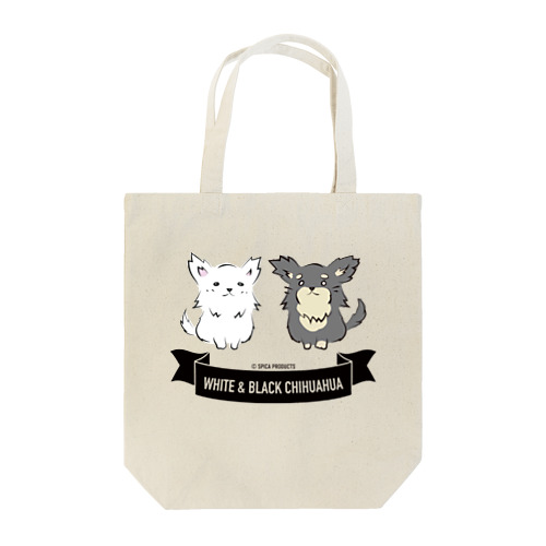 白チワさんと黒チワくん「せいれつ」 Tote Bag