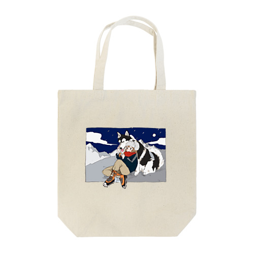 シベリアンハスキーと冬の君 Tote Bag