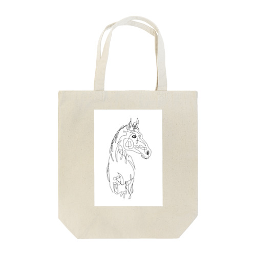 One line drawing horse  Tote Bag