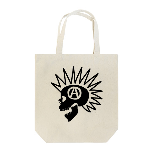 モヒカンスカル ブラック Tote Bag