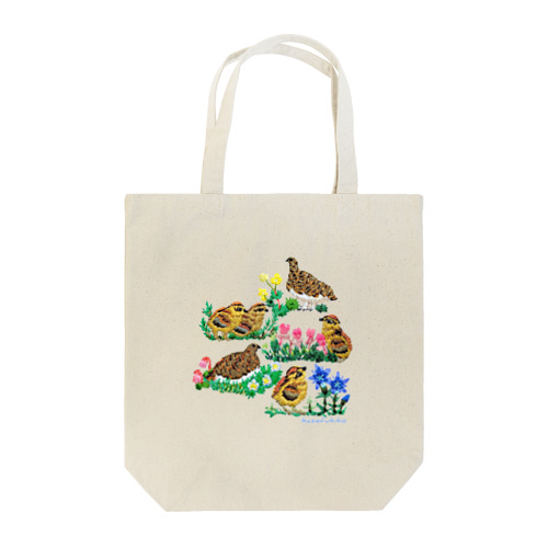 雷鳥と高山植物たち Tote Bag