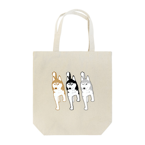 ３カラーのハスキー Tote Bag