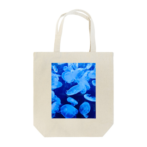 《水中遊びPictures》Jellyfish blue トートバッグ