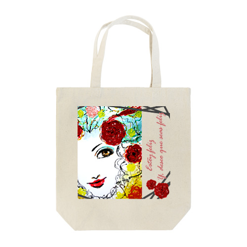 Estoy　Feliz　：　red rose Tote Bag