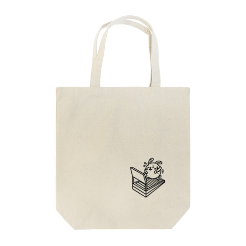 ウサコロまる・ランニングマシン（小）（線画：黒バージョン） Tote Bag