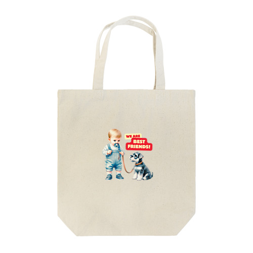 Schnauzer Puppy and a baby!! Tote Bag