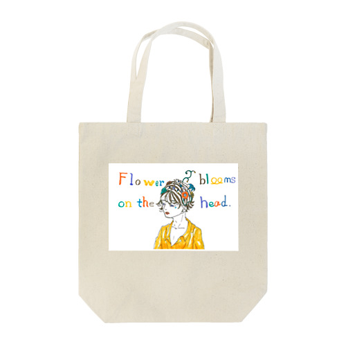 Flower blooms on the head. Tote Bag