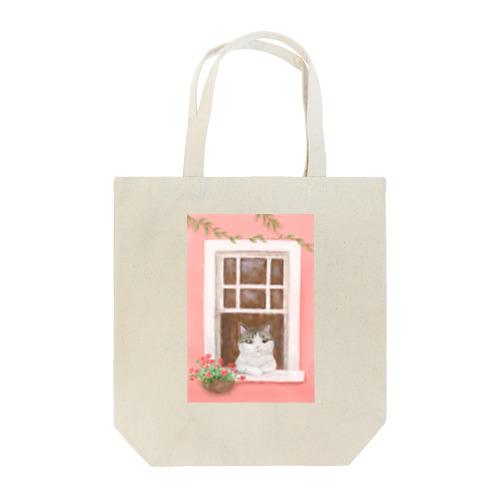 窓辺の猫　①　背景あり Tote Bag