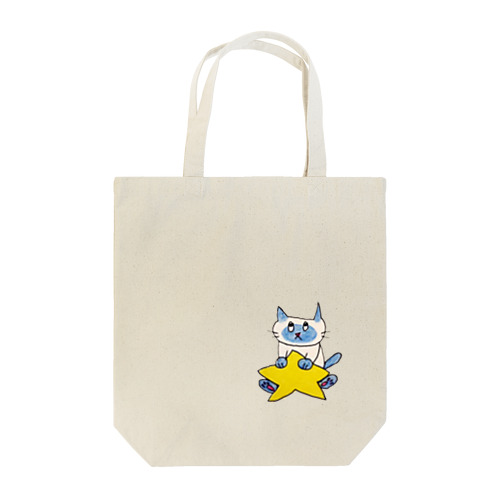 青いほしねこちゃん Tote Bag