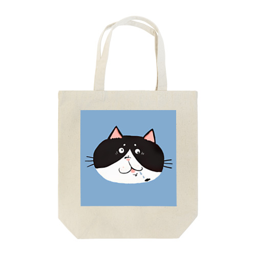 お茶目ブサカワフェイスの白黒ハチワレ猫 Tote Bag