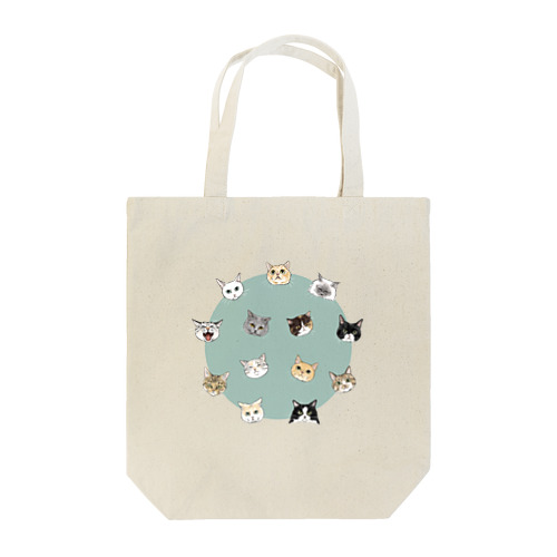 ねこねこまぁーるく集合 Tote Bag