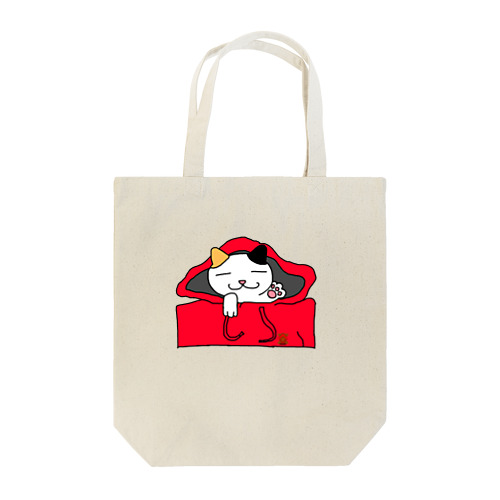 パーカーに三毛猫 Tote Bag