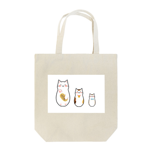 並んだ三匹の猫 Tote Bag