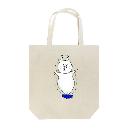 バランスをとるのに必死だけど口が開いちゃう犬 Tote Bag